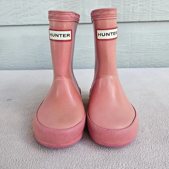 Hunter Wellington Rain Boots Toddler Girl SZ 6 US Pink Waterproof Pull-On - Picture 6 of 10